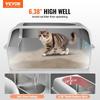 6 in Deep Cat Litter Box Odor-Free Litter Box with Filtering Foot Board