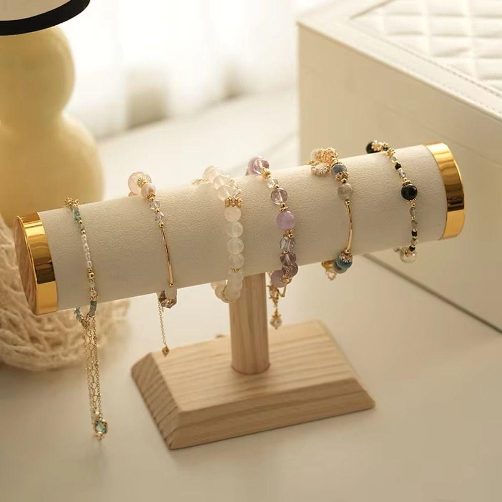 T-bar Jewelry Rack Holder Wooden Jewelry Storage Stand Fashion Bracelet Display Stand  Woman Girls