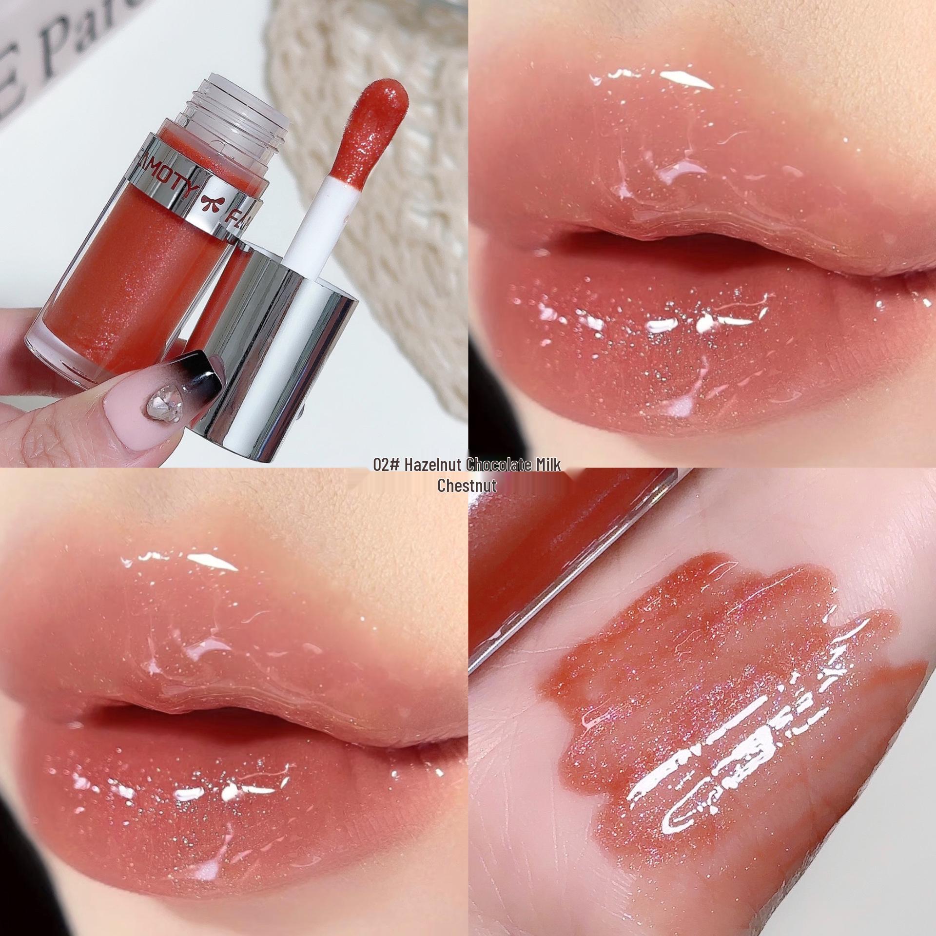 FAMOTY Crystal Water Gloss: Glittery, Moisturizing, Plumping Lip Gloss for Women.