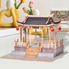 1 set Puzzle în stil chinezesc Kit de modele de construcție din lemn Arhitectură vintage 3D Artizanat Decorare Copii Adulti Educativ DIY Mini Jucărie de asamblare a casei