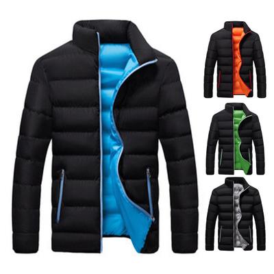 Women Cotton Jacket Stand Collar Long Sleeve Thickened Cotton Coat Zipper Closure Side Pockets Outwear Warm Coat
