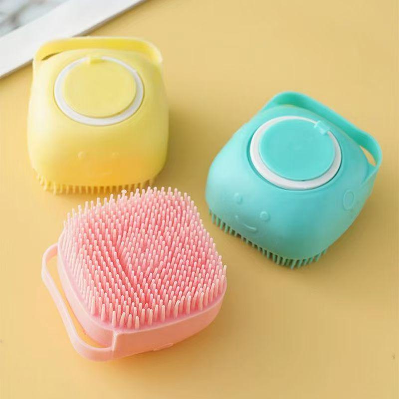 Silicone Pet Bath & Massage Brush for Dogs, Cats & Babies - Hair Removal & Bathing Tool