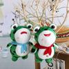 Plush Frog Plush Keyring Cartoon Frog Red Scarf Frog Plush Pendant   School Bag Pendant