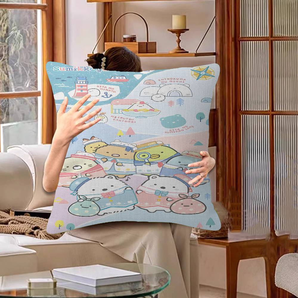 Cartoon S-Sumikko Cute G-Gurashis Pillow Cover Sofa Cushion Cover Home Room Decoration Children Gift