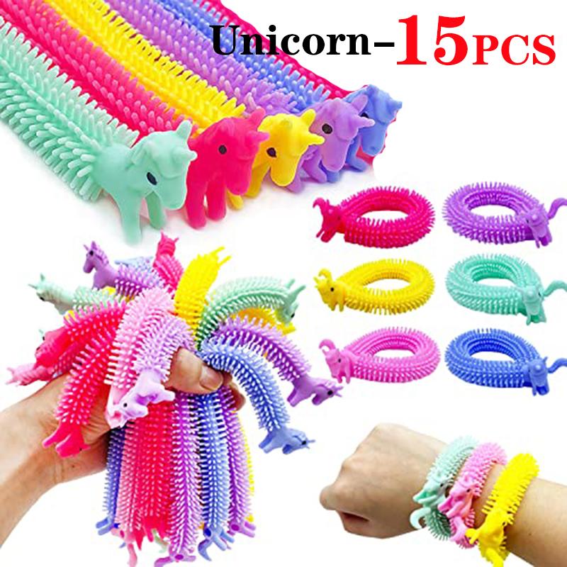 5/30PCS Funny Stretch Sensory Toys Unicorn Caterpillar Dinosaur Alpaca Kawaii Fidget Toys Stress Relief Gifts for Children Adult