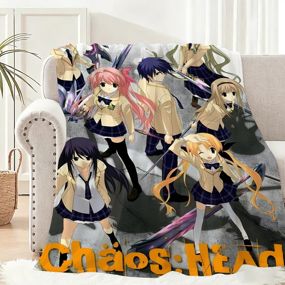 Chaos Heads Throw Lightweight 240G Flannel Blanket Soft Skin-Friendly For Summer Cooling