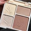 1 Pezzo Palette Ombretto Viso Illuminante Ombra Naso Glitter Fini Opachi Riparazione Evidenziatore Palette a Quattro Colori