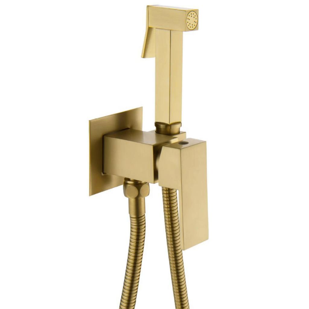 Brush Gold Spray Shower Handheld Bidet Sprayer Hot & Cold Brass Handheld Toilet Bidet Faucet Sprayer Shower Nozzle Self Cleaning