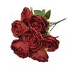 7 Heads Rose Artificial Wedding Home Decoration Brushed Cloth Simulation Rose Bouquet Home Hotel Decoration Fake Flowers