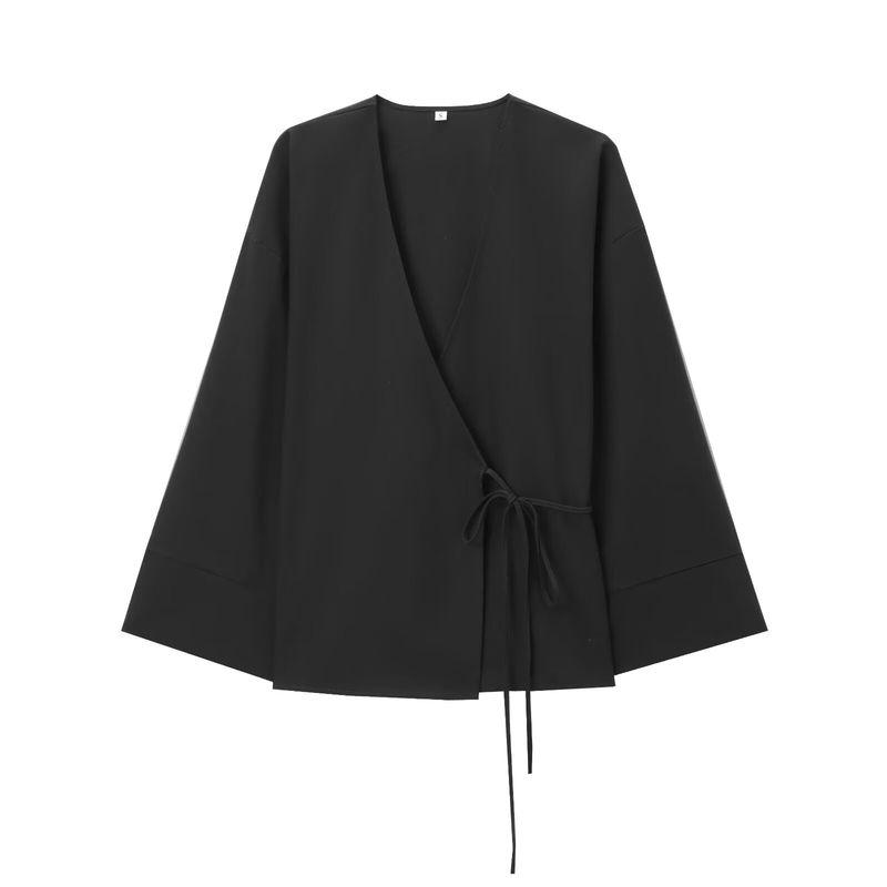 Zbzr Spring New Women Clothes Western Style Texture Double Placket Kimono Outerwear Trousers 5427743 5427431