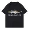 Divertente T-shirt Meme Pesce Bomboclat Tendenza Moda High Street Y2k Manica Corta