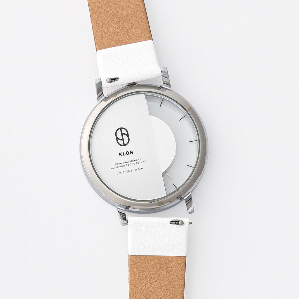 KLON Skeleton für Herren und Einfaches Ersatzband Unsichtbarer Überlappender Kreis Weiß Silber Mesh Armband Set 38mm Uhr, Klar, Damen, Set, Formen, - -