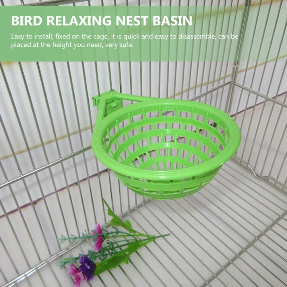 Hollowed Plastic Bird Cage Green Mesh Bird Hatching Accessories Parrot Nest Box