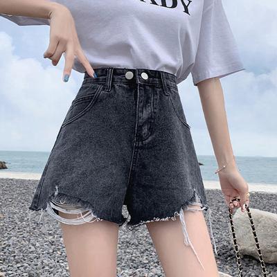 Classic and Minimalist Fashion Versatile High-waisted Female Summer Thin Section of The Year Thin Big Yards Loose A-line Wide-legged Denim Shorts