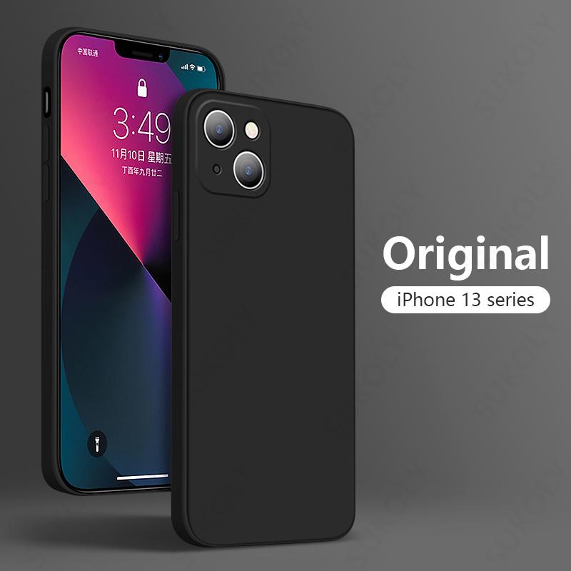 For iPhone 16 14 15 Pro Max Case Luxury Original Silicone Full Protect Soft TPU Cover For iPhone 11 12 13 16 Pro Phone Cases