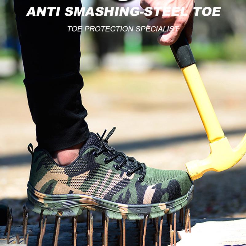 Men's Camouflage Safety Work Shoes - Anti-smash, Anti-puncture, Wear-resistant, Anti-slip, Four Seasons.