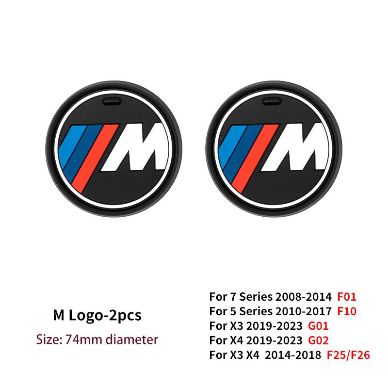 2PCS Car Coasters For BMW 5 Series G30 F10 G32 G20 G05 G01 G02 F20 F30 Silicone Cup Holder Coaster Center Console Accessories