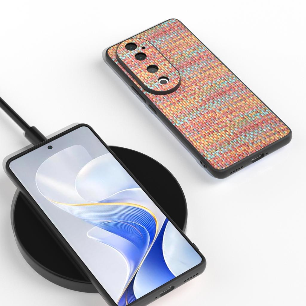 For vivo S19 Pro 5G Case Plaid Texture Leather Coated PC+TPU Phone Cover