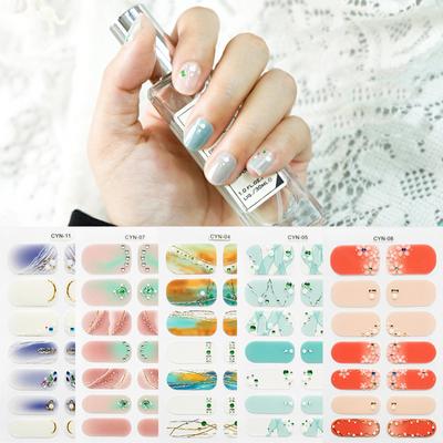 Glitter/Floral Nail Art Stickers 14 Tips for Nails Wraps DIY Nail Stickers Lady Women Nail Art Decorations Manicure Tool