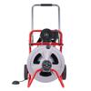 Drain Cleaner Machine 22m x 13mm, Auto Feed Sewer Snake Drain Auger on Wheels, Portable Drain Cleaning Machine with 8 Cutters & Air-Activated Foot