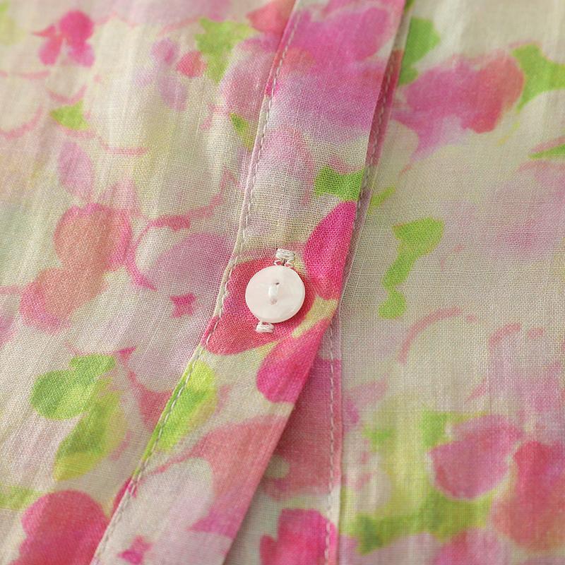 DIMANAF 2025 New Plus Size Women Print Floral Tops Shirts Tees Casual Loose Blouse Autumn Cotton Long Sleeve