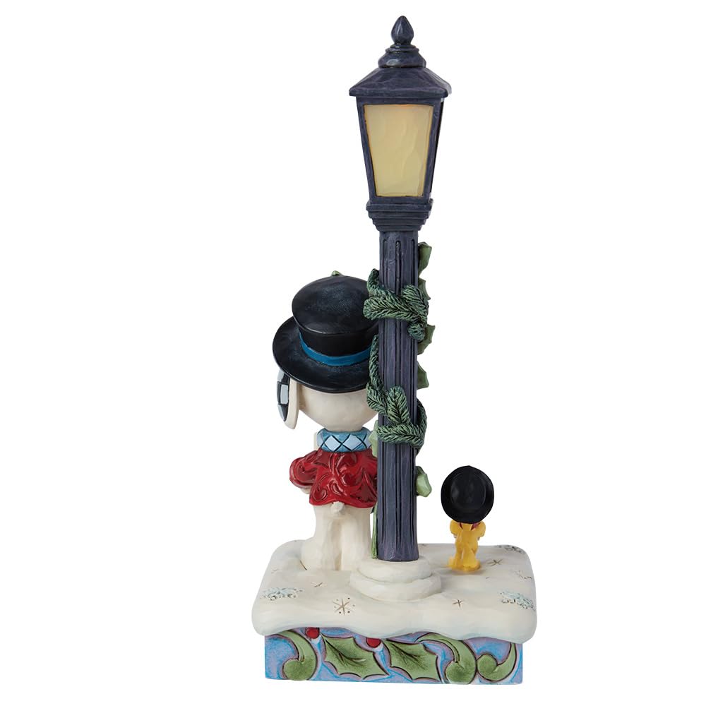 JIM SHORE Snoopy Woodstock Street Light 6015032 & <Christmas>