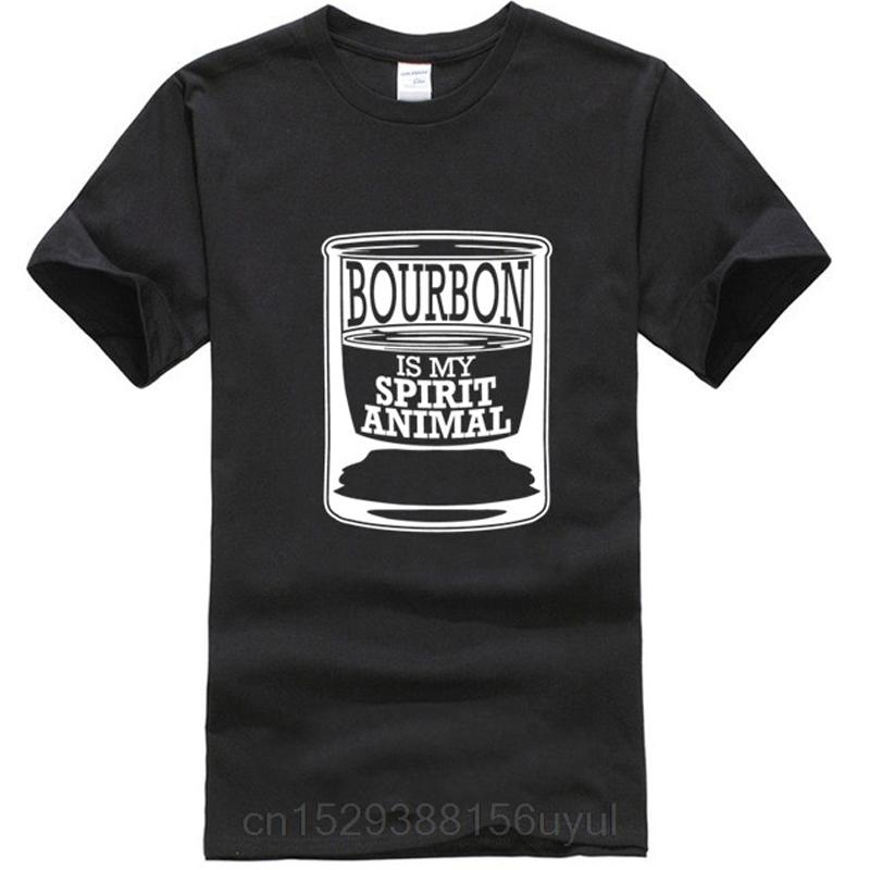 Many Colours Summer High Quality Printing 100% Cotton Tee Shirts Bourbon Is My Spirit Animal - Fashion T-shirt - S разноцветный