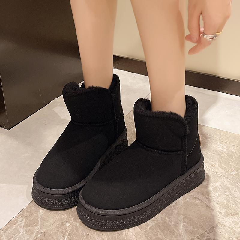 Fashion Women's Snow Boots New Warm Plush 2024 Hot Sale Wear Resistant Thick-soled Winter Fashion Solid Color Casual Comfortable Boots