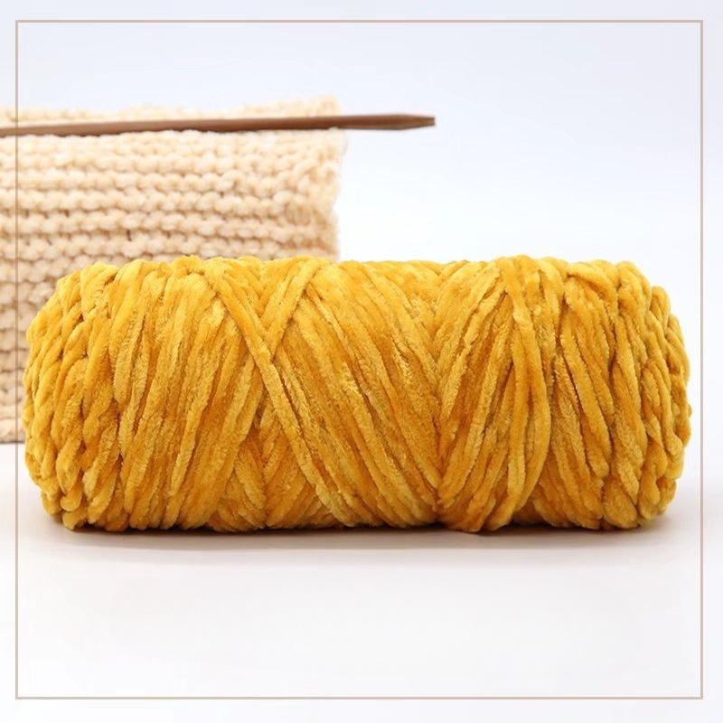 500g Chenille Soft Velvet Yarn Cotton Wool Yarn Crochet Yarn DIY Handmade Scarf Sweater Coat Blankets for Knitting Crafts