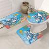 Swin Cat Decorative Shower Curtain Bathroom Set - Machine Washable, With 12 Hooks, Including Toilet Seat Cover And Bathtub Mat