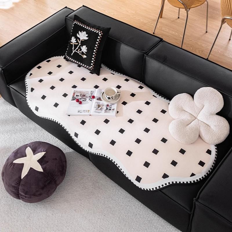 

Декор Нескользящий Чехол-протектор для дивана Универсальный Неровный Диванная подушка Европейский стиль Ретро Черно-белый Чехол для дивана 70x70