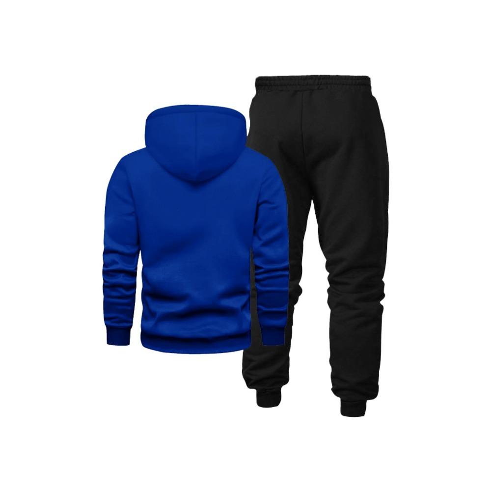 Men's Printed Hoodie and Pants Paired with Velvet, New Autumn and Winter Two Piece Couple Sportswear and Drawstring Casual Pants
