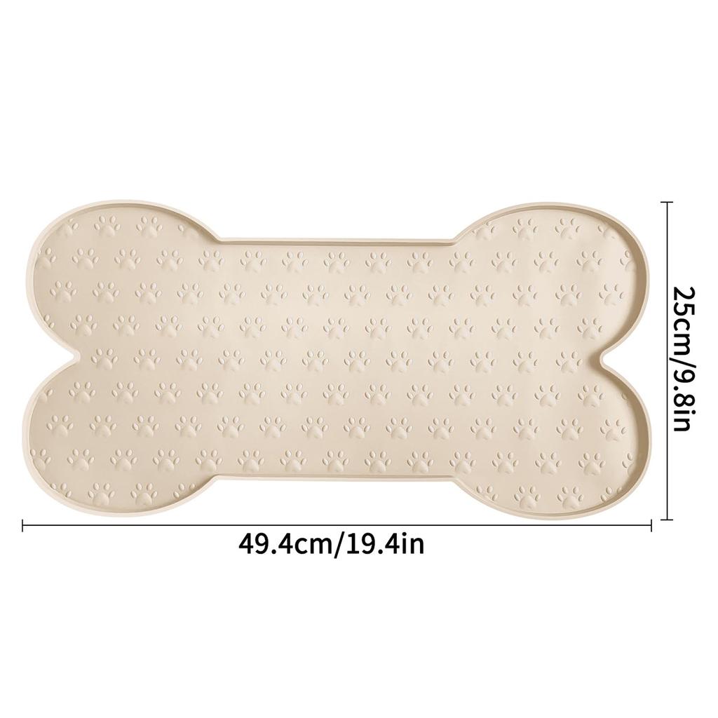 Dog Food Mat, Non-Slip Silicone, Dog Bowl Mat, Thickened Pet Placemat, Waterproof Cat Feeding Mat With Raised Edge