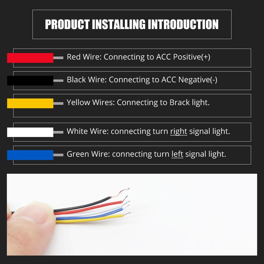 12V Motorcycle LED Warning Light Flash STOP Motor Indicator Lamp Brake Turn Signal Driving Taillight