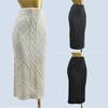 Cable Stitch Quilted Knitting Skirt Women's Fall and Winter New Arrival High Waist Slim Looking Thick Mid-Length Wool One-Step Hip Skirt