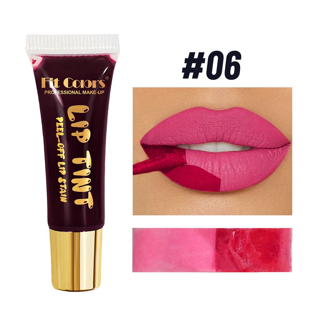 Fit Colors Peel-Off Lip Tint Stain, Magic Tear Off Liquid Lipstick Long Lasting Waterproof Matte Lip Gloss Peelable Lip Makeup Cosmetics
