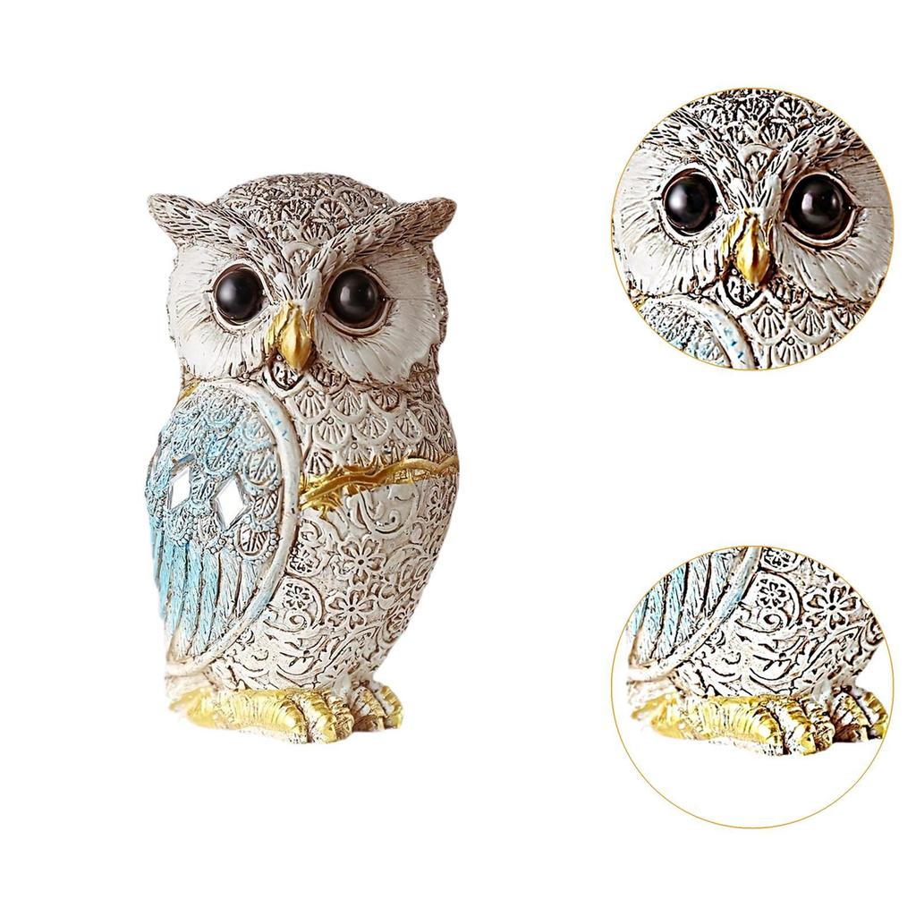 Owl Statue Table Desk Living Room Bookshelf Modern Versatile Ornament Bedroom Animal Figurine Sculpture Gift for Birds Lovers