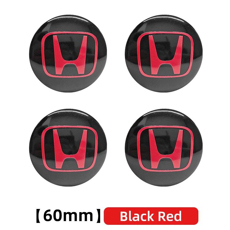 4pcs 3D 56mm 60mm 65mm Car Wheel Hub Centre Cap For Honda Badge Emblem Hub Center Cover Car Logo Sticker Car Styling Accessories ahn256