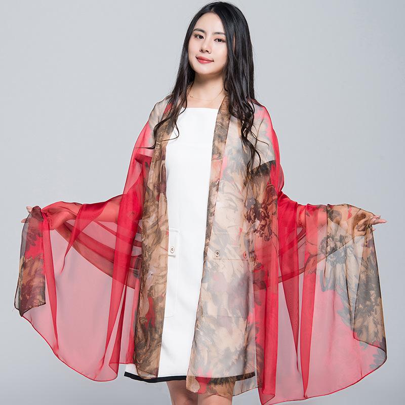 

Spring/Summer New Women S Silk Scarf 130 * 200cm Simulated Silk Twill Square Scarf Fashion Printed Large Square Scarf Professional Scarf 130*200cm
