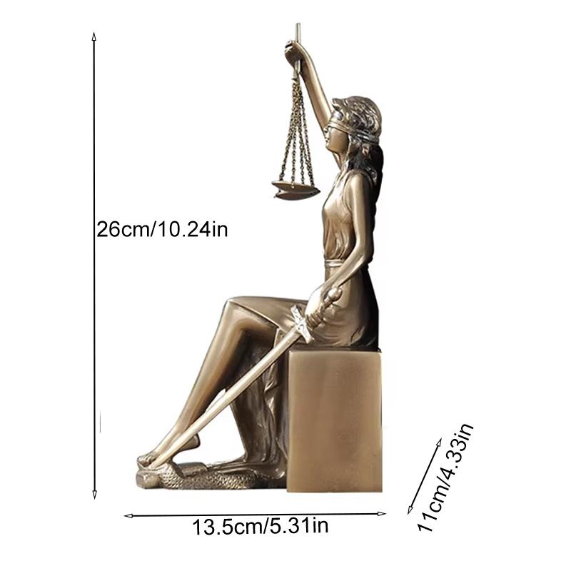 1 Stück Harz Lady Justice Statue Figur Dekorative Buchstützen Heimdekoration Römische Göttin Skulptur Geschenke Am besten für Anwälte und Recht