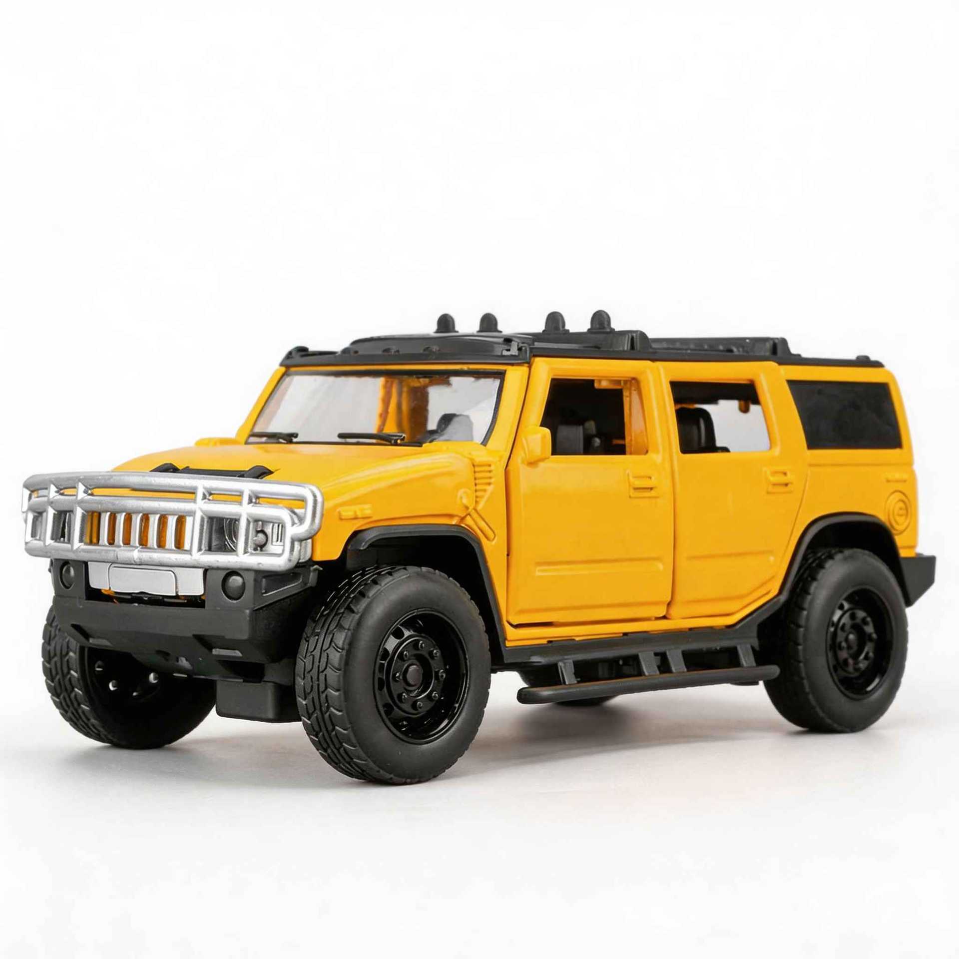 

1/32 HUMMER H2 SUV Alloy Car Model Diecast Metal Off-road Vehicle Car Model Simulation Sound and Light Collection Kids Toy Gift жовтий