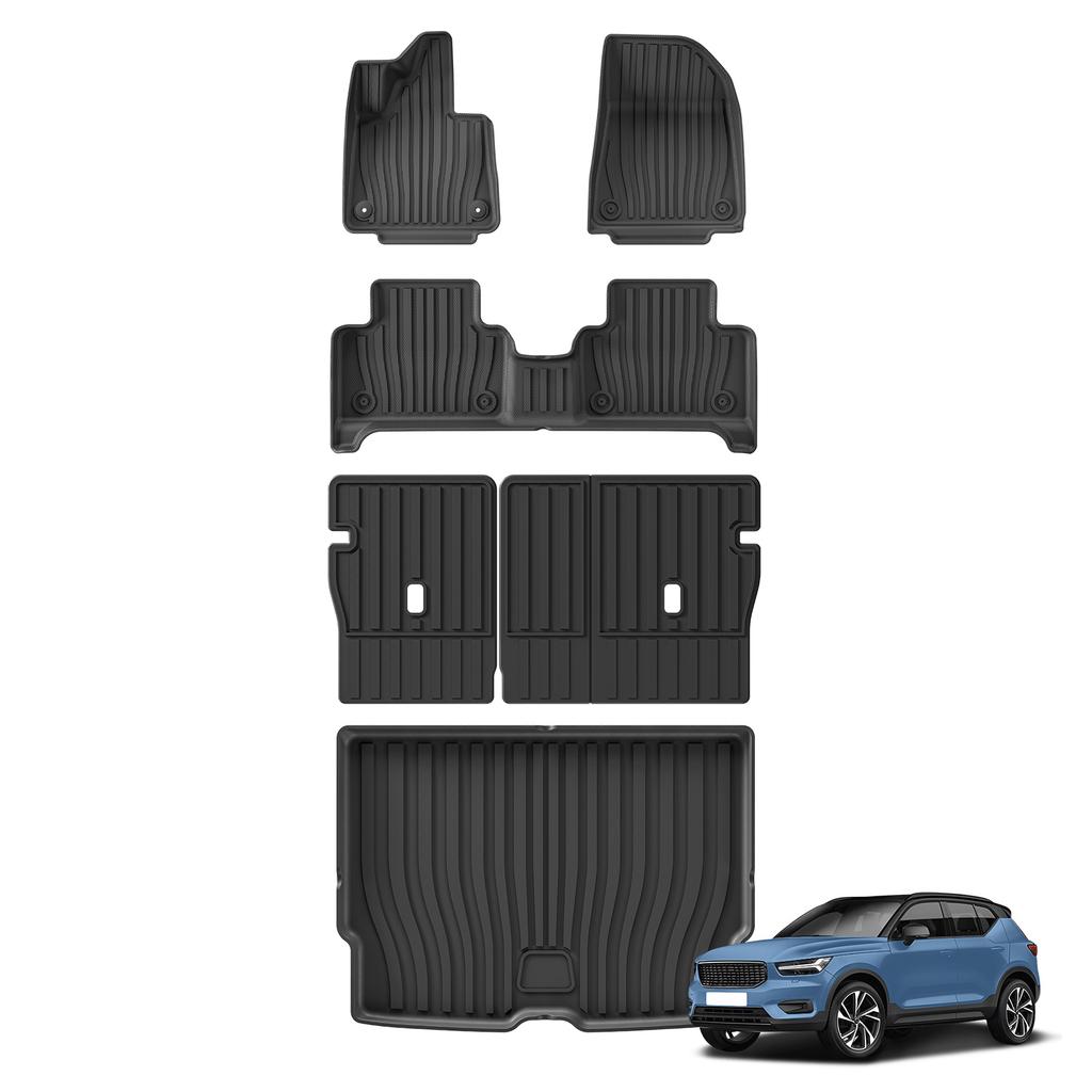 for Volvo EX30 2026 2026 Car Floor Mats Cargo Liner Trunk Pad TPE 3D Foot Mat Backrest Liner Waterproof Accessories Black