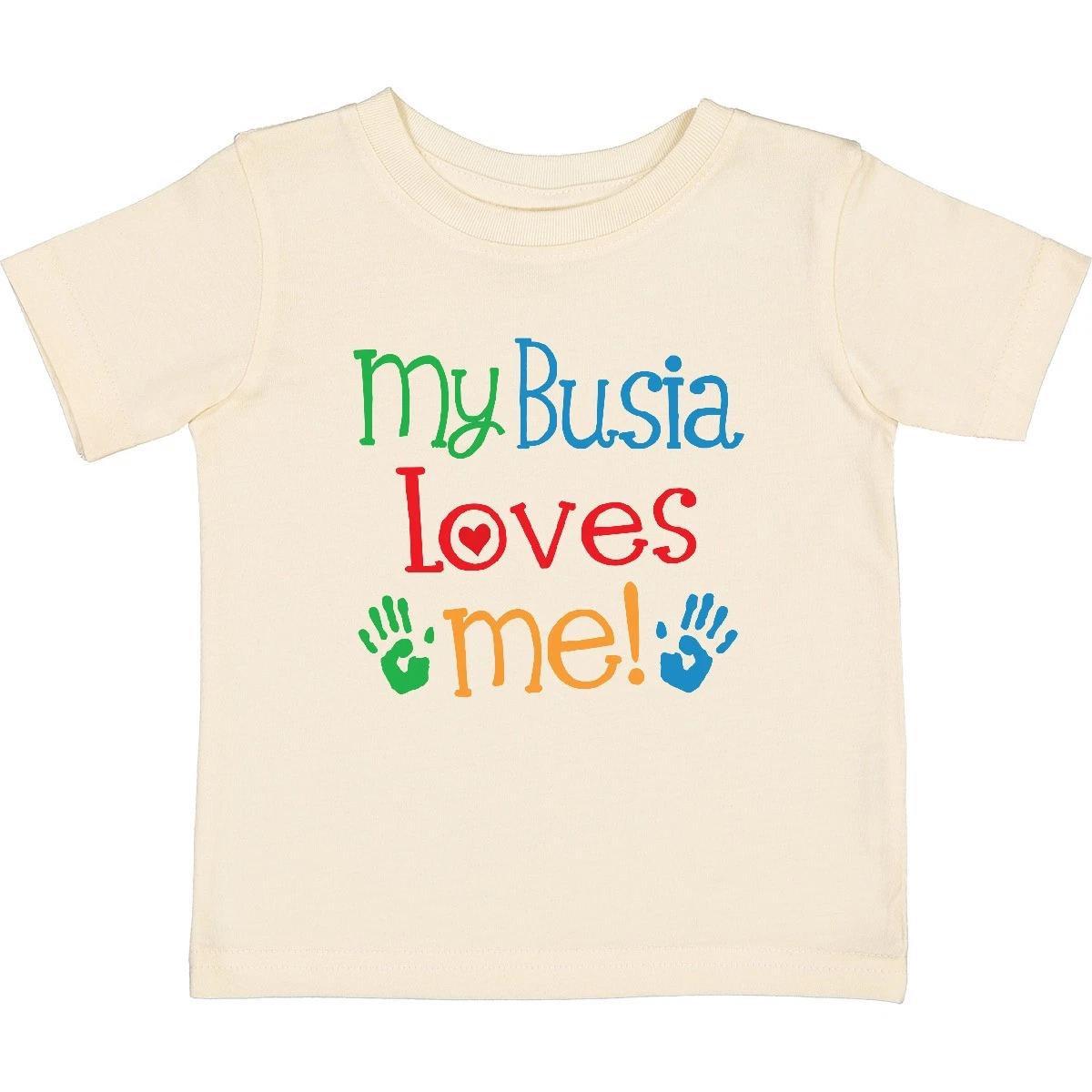 Inktastic My Busia Loves Me Grandkids Baby T-Shirt Grandchild Boy Girl Childs 100