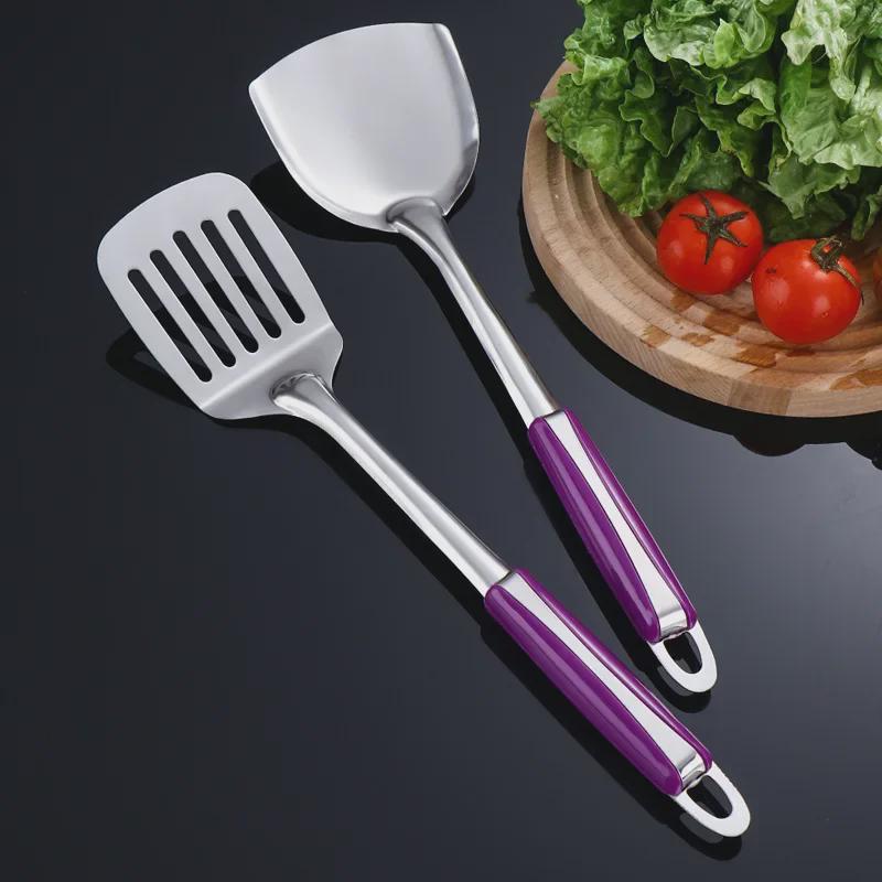 8-Piece Stainless Steel Kitchenware Set: Cooking & Frying Spatulas, Soup Spoon, Colander, Rice Spoon