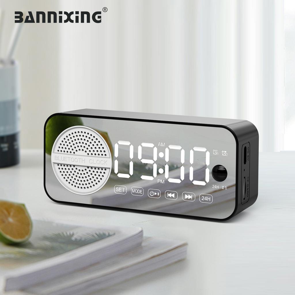 Intelligente KI-Sprach-Audio-Bluetooth-Wecker Schreibtischuhr Kabelloser Bluetooth-Lautsprecher Studentenwecker Tragbare Ladung