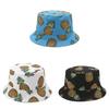 Summer Fruit Pineapple Doublesided Fisherman Hat With Uv Protection For Casual Travel