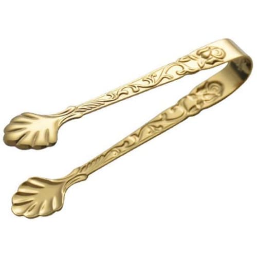 

Stainless Steel Food Tongs Kitchen Serving Clips Ice Cube Sugar Cube Tongs for BBQ Bread Dessert Tea Coffee Bar Utensils (Gold)