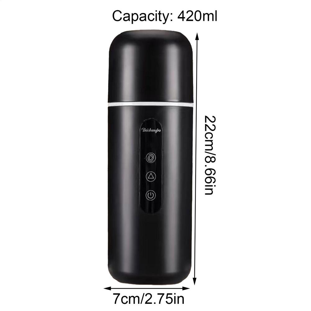 420ml Electric Travel Mug Heated Water Cup 12V/24V Portable Car Kettles With Automatic Stirring Function Keeping Water Warm