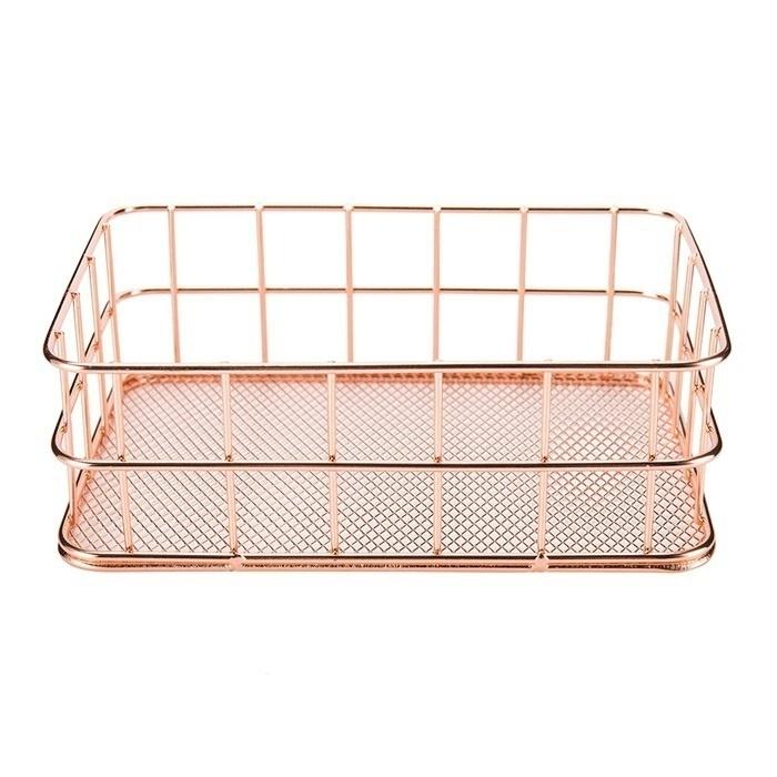 1pcs Rose Gold Hollow Metal Pen Holder Case Organizer Office Desk Stationery Decor