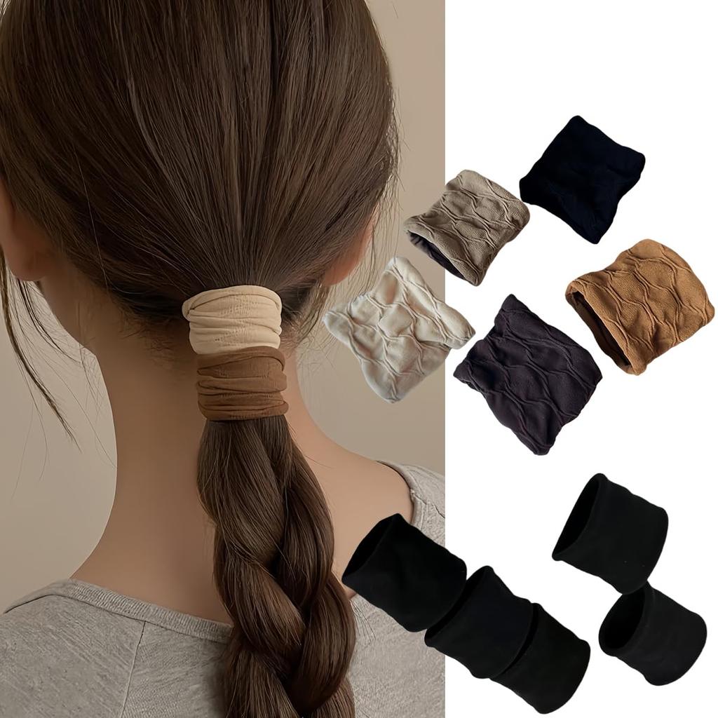 2026 Latest Hair Ties 10-Piece Set Korean Style Stylish No Marks Simple Thick High Elasticity Holders Soft Headache Ponytail Rings Bun Accessories